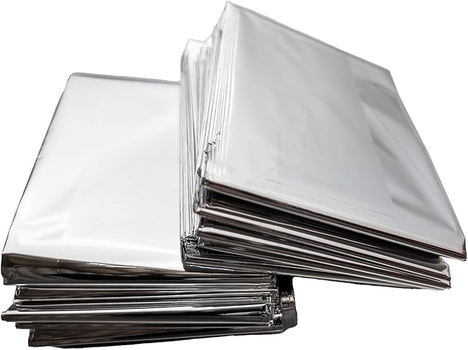 NOVAMEDIC Emergency Foil Mylar Thermal Blankets - Pack of 200, 84"x52", Individually Wrapped
