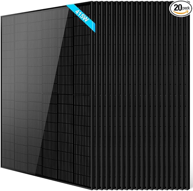 SUNGOLDPOWER 20pcs 415W Monocrystalline Solar Panel,Grade A Solar Cell, Waterproof IP68,TUV
