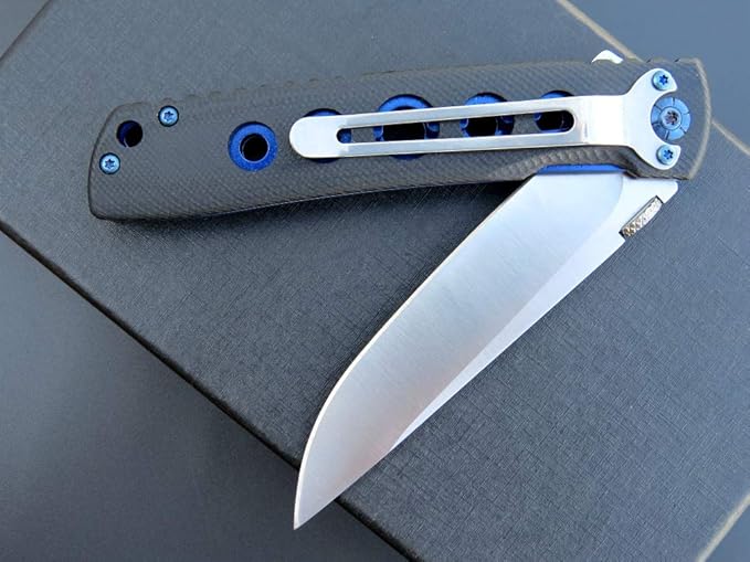 Eafengrow EF27 Folding knife, D2 Steel Blade Everyday Carry, Flipper Open, Liner Lock, G10 Handle