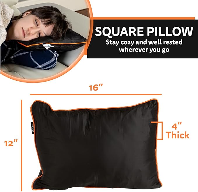 Ripstop Outdoor Camping Pillow 3-in-1, Versatile Lightweight Nylon Waterproof Stadium Blanket