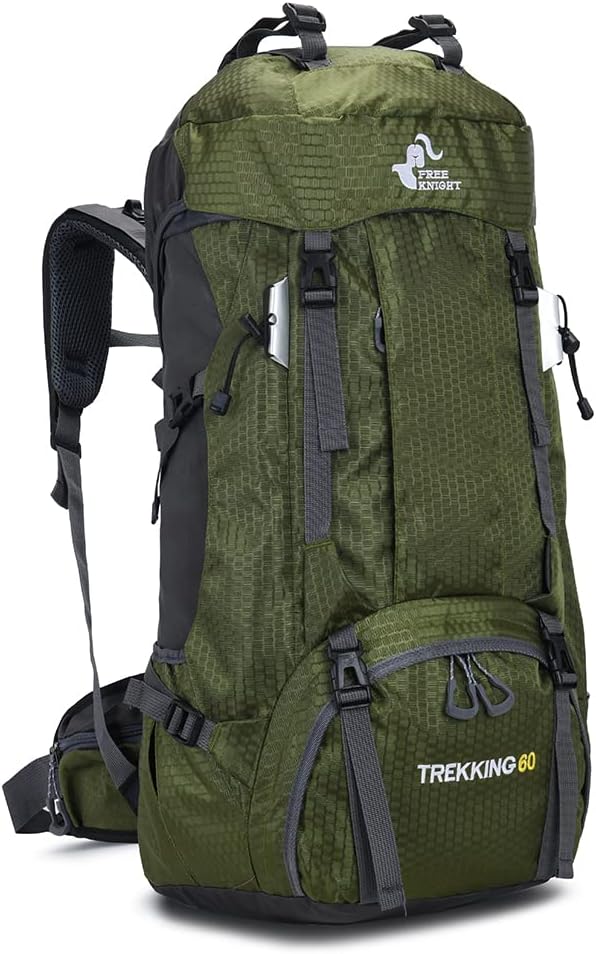 Bseash 60L Waterproof Hiking Camping Backpack with Rain Cover, Large Outdoor Sport Travel Daypack