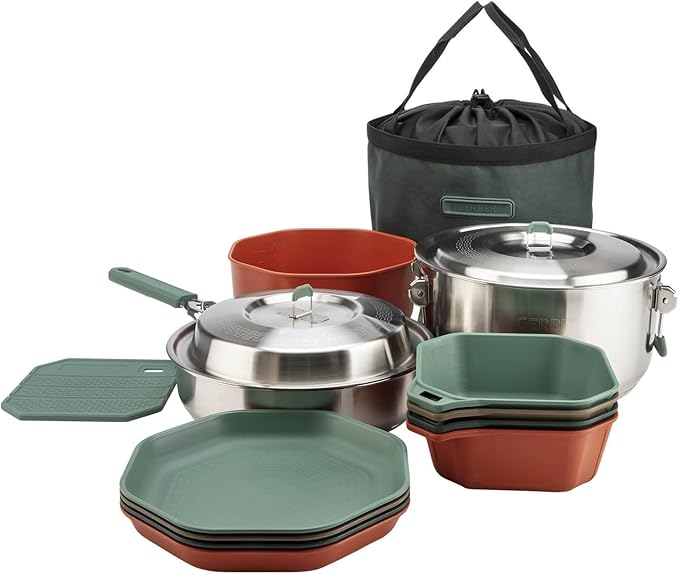 Gerber Gear ComplEAT Cook Set - Dishwasher-Safe Camping Cookware for Outdoor Cooking - Includes