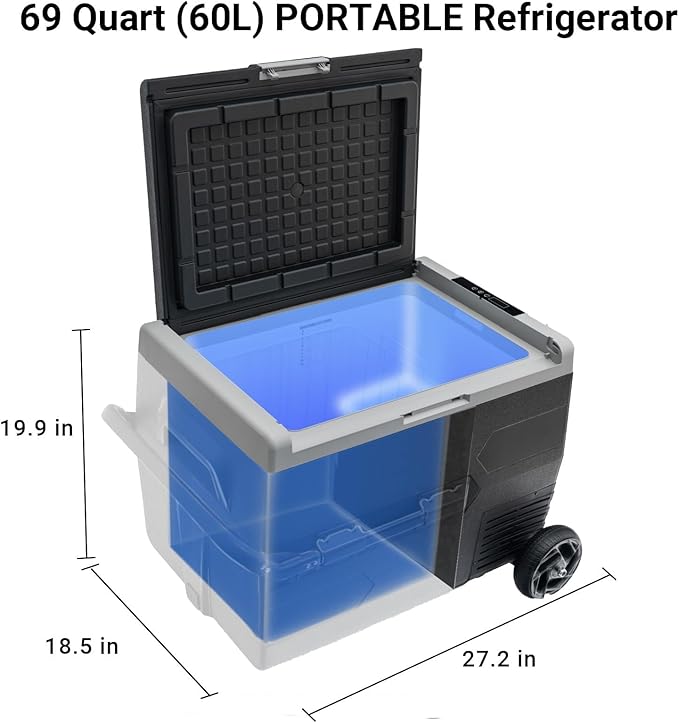 Smad Electric Cooler 69QT(65L), 12 Volt Refrigerator -4?~50?, Portable Freezer 12/24V DC for