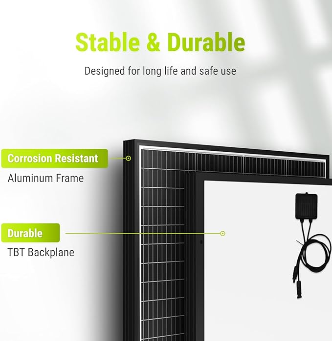 Newpowa 9BB Cell 200W Monocrystalline 200 Watt 12V Solar Panel High Efficiency RV Marine Boat Off