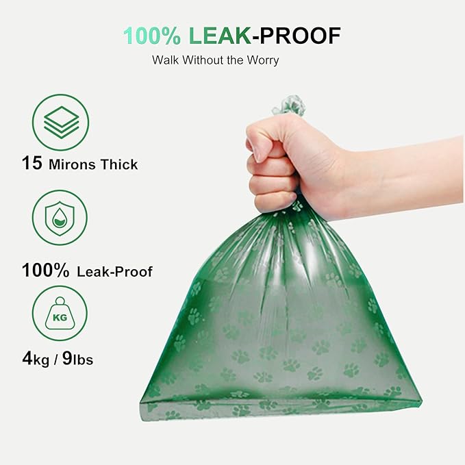 240Pcs Thick Dog Poop Bags Rolls, Leak-Proof Poop Bags for Dog and Cats Litter, 9x13 Inch Scented