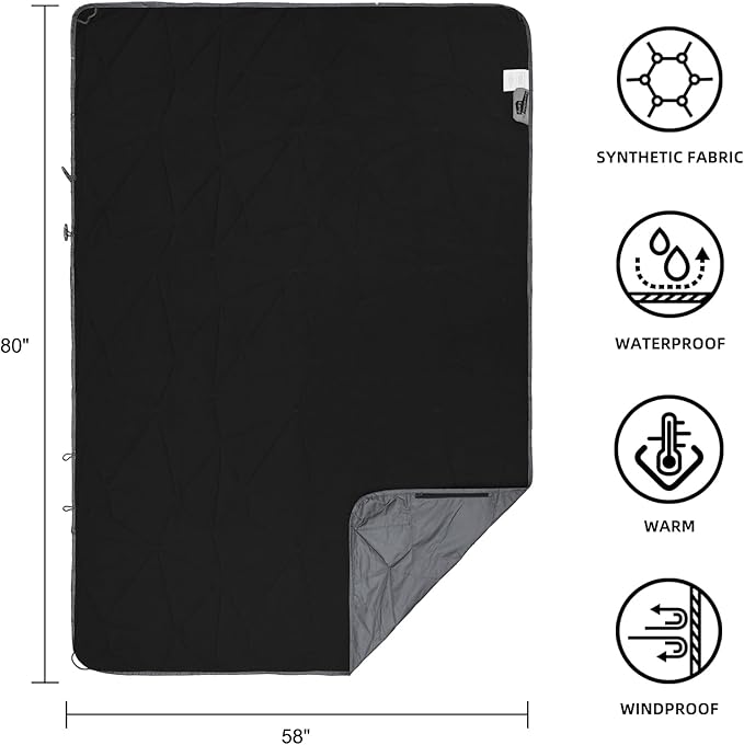 Outdoor Waterproof Blanket, Foldable Fleece Stadium Blanket for Outdoor Sports Event, Camping, Car