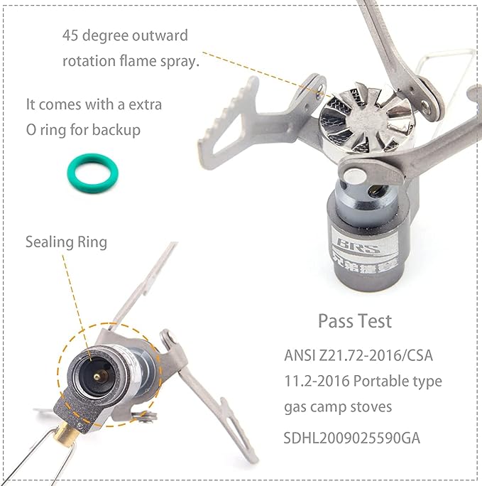 BRS Stove BRS 3000T Stove Titanium Ultralight Backpacking Stove Portable Propane Camping Stove Gas