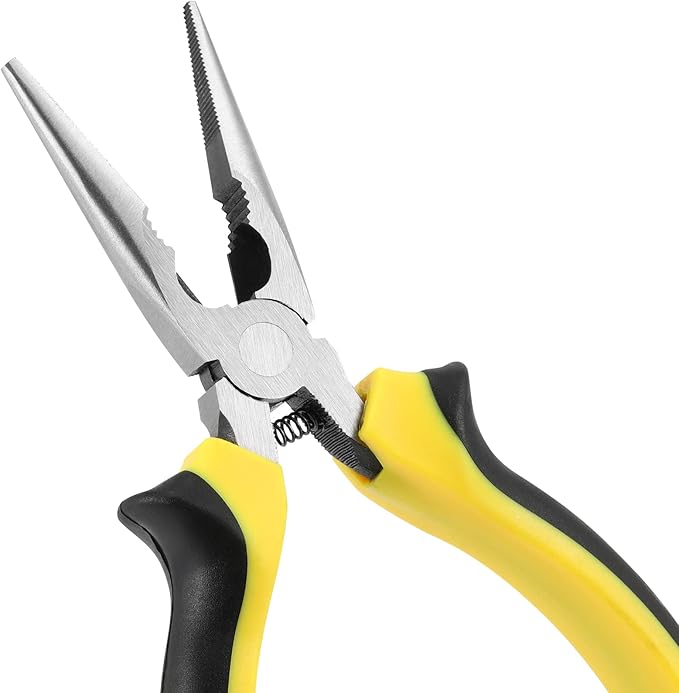 SINJEUN 15 Pack 6 Inch Needle Nose Pliers, Long Needle Nose Pliers with Wire Cutter, Insulated