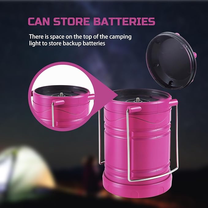 Lichamp LED Camping Lantern, 4 Pack Battery Powered Flashlight for Power Outages, Portable