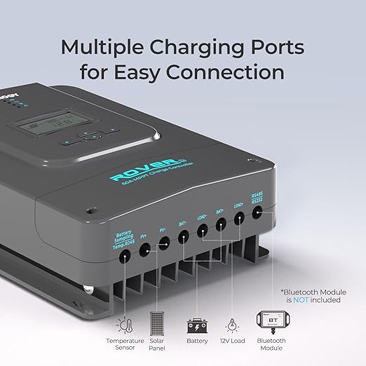 Renogy Solar Charge Controller 60A 12V24V36V48V DC Input Auto Parameter MPPT Charge Controllers for