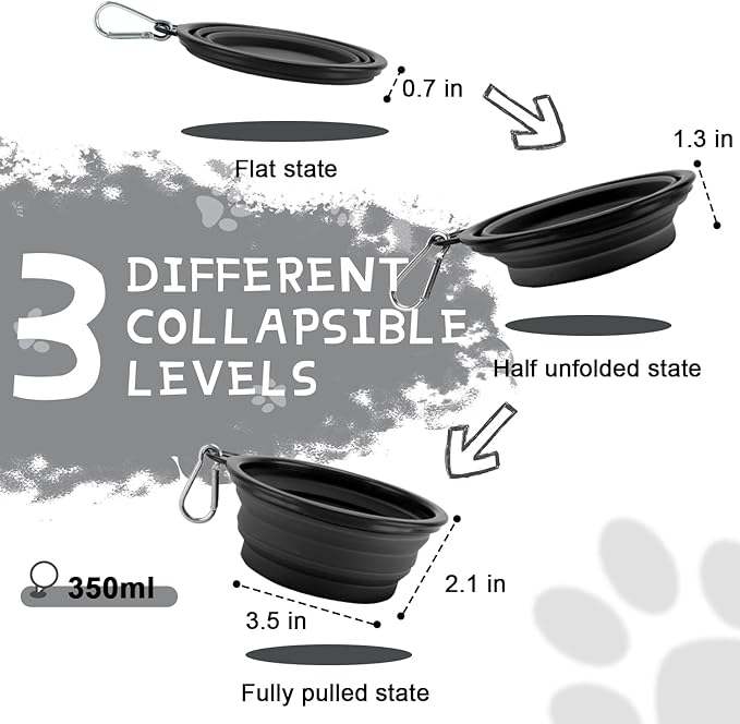Collapsible Dog Bowls for Travel, 2-Pack Dog Portable Water Bowl for Dogs Cats Pet Foldable Feeding