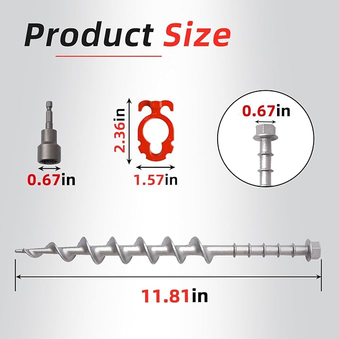 18 Pcs 12" Aluminum Ground Anchors, Tent Stakes Heavy Duty for Swing Set Anchors Screw in Kit for