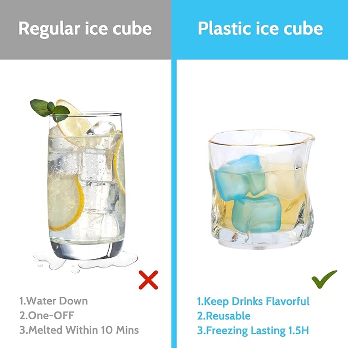 360 Pack Reusable Ice Cubes Refreezable Plastic Ice Cubes Without Diluting Large Pack Ice Cube