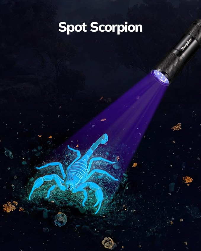 Morpilot Black Light Flashlight Mini UV Flashlight: 395nm Blacklight Flashlights, 9 Led Pet Urine