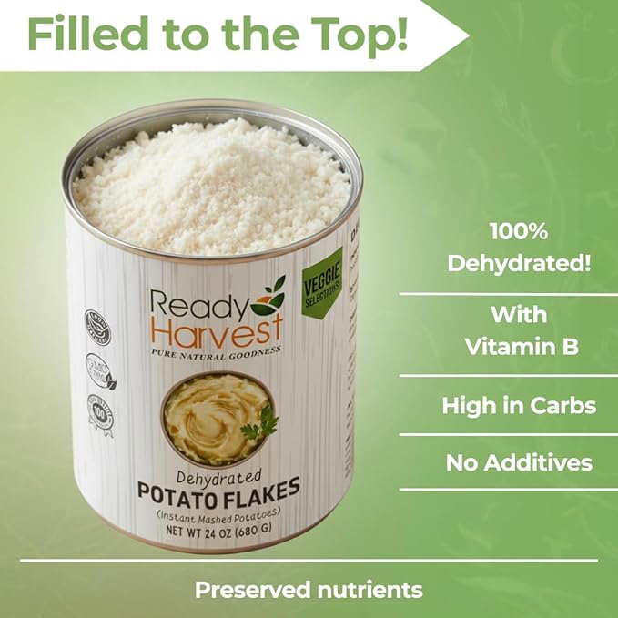 Ready Harvest Dehydrated Food - Potato Flakes | Emergency Food | Instant Mashed Potatoes | #10 Can