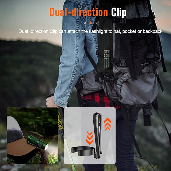 NICRON C1 EDC Flashlight Rechargeable, 1200 High Lumens Type C Charging Pocket Light with Tail