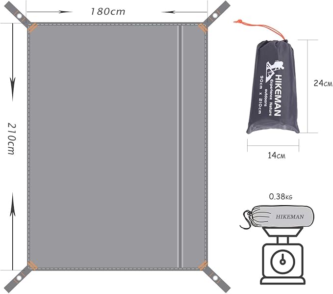 Hikeman Tent Footprint - Waterproof Camping Tarp, Heavy Duty Tent Floor Saver, Ultralight Ground