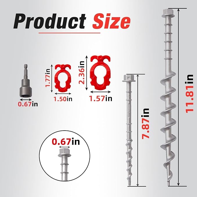 12 Pcs Aluminum Ground Anchors, Non-Rust Cast Tent Stakes Heavy Duty Metal Tent Stakes Pegs Ideal