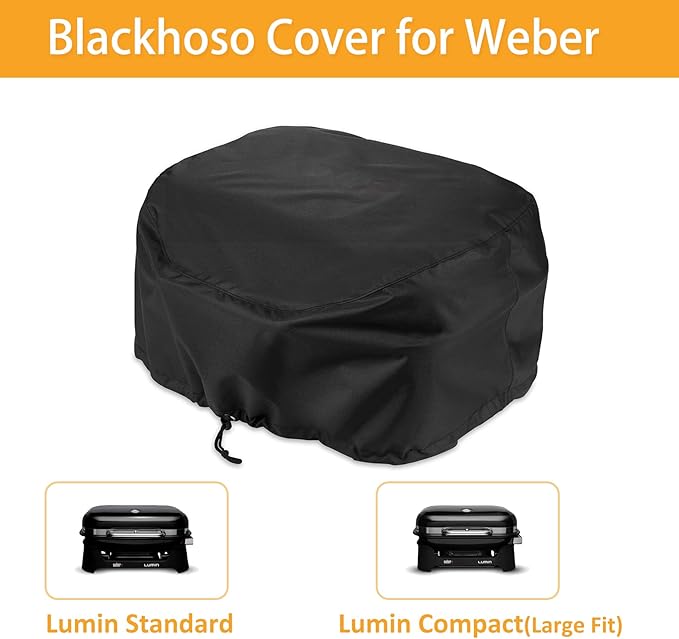Grill Cover for Weber Lumin Electric Grill, Lumin Compact Grill, 600D Heavy Duty Waterproof UV