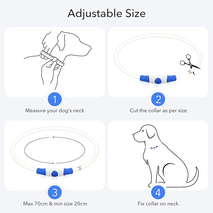 Colaseeme LED Dog Collar, Light Up Dog Collar 1 Count USB Rechargeable TPU Glow Safety Dog Necklace