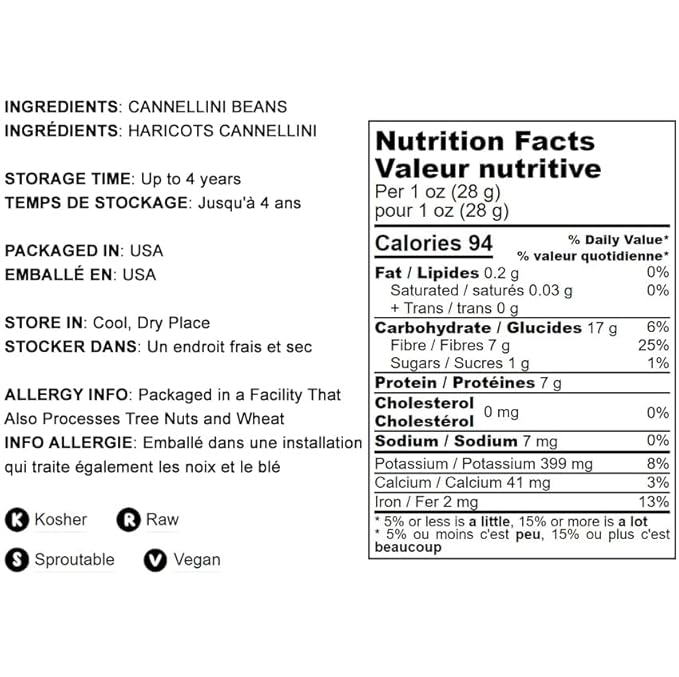 Food to Live - Cannellini Beans, 10 Pounds Dried White Kidney Beans, Sproutable, Vegan, Kosher