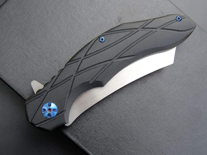 Eafengrow EF919 Folding Knife with Pocket Clip D2 Steel Blade G10 Handle Scales EDC Tool Outdoor
