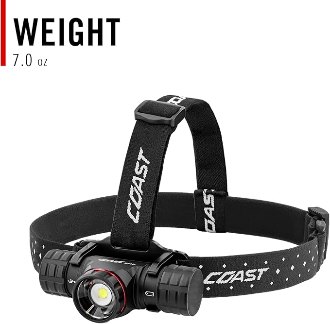 Coast® XPH34R 2075 Lumen USB-C Rechargeable-Dual Power LED Headlamp withPURE Beam® Twist Focus??and Magnetic Base