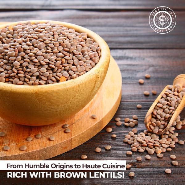 Pride Of India - PACK of 6 - Indian Whole Brown Crimson Masur Lentils - Protein & Fiber Rich Masoor