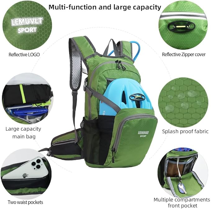 Hiking Daypack Waterproof Biking Backpack 15L Lightweight Durable Backpack for Ski Snowboarding