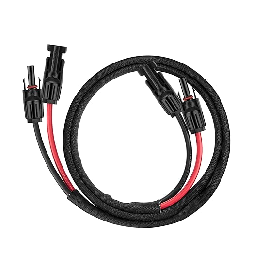 3FT 10AWG Solar Panel Extension Cable with Female and Male Connectors, Solar Cable for Solar