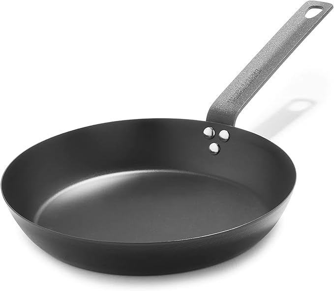 Merten & Storck Pre-Seasoned Carbon Steel 10” Frying Pan Skillet, Use on Induction, Stove and