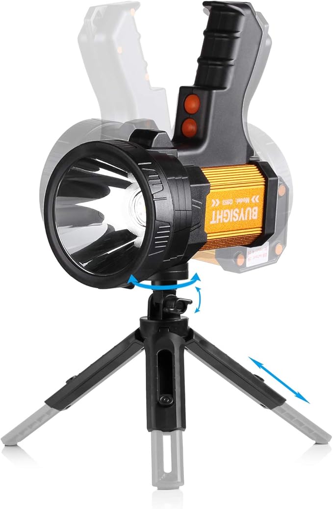 BUYSIGHT Rechargeable Spotlight,Spot Lights Hand held High lumens Large Flashlight Handheld