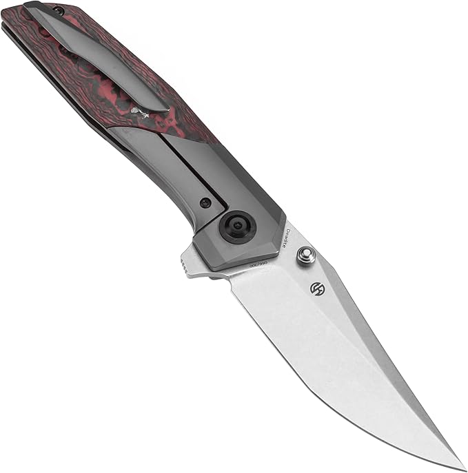 KANSEPT Deadite Pocket Folding Knives for Men Women Hiking 3.52'' Stonewashed CPM S35VN Blade EDC