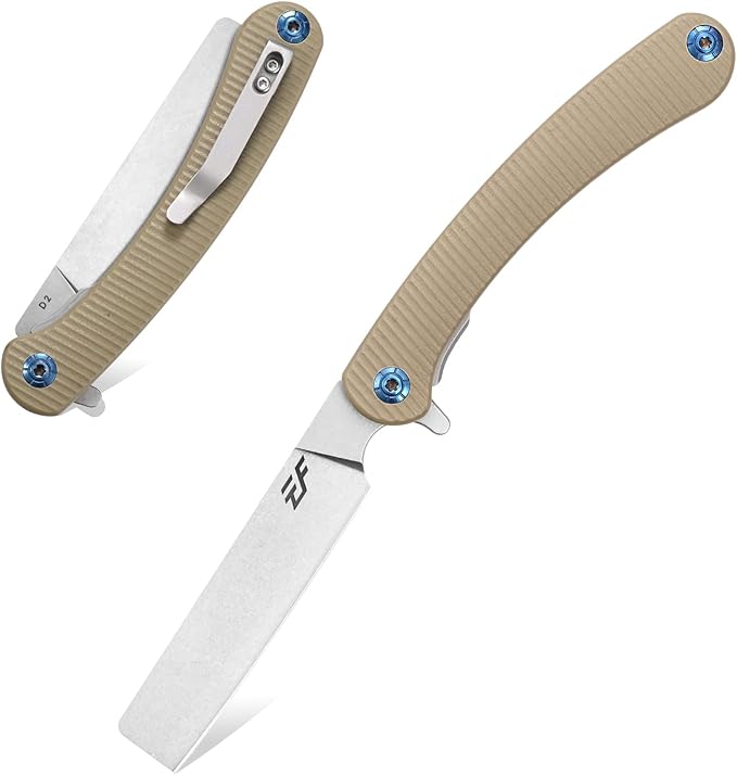 Eafengrow EF939 Folding Pocket Knife with D2 Steel Blade G10 Handle; EDC Pocket Folding Knife for