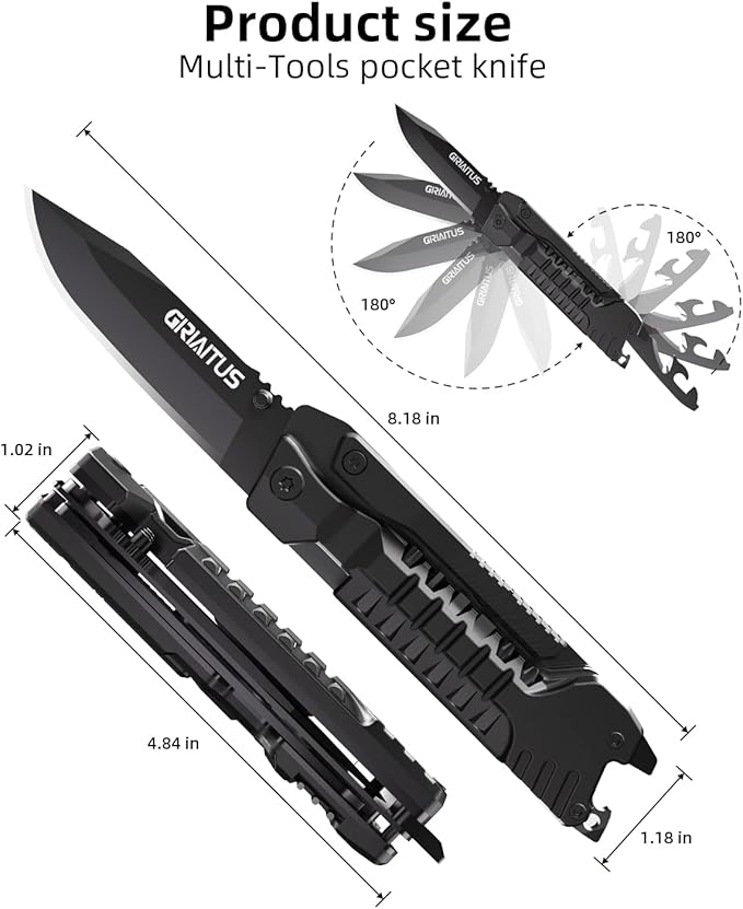 Multitool Knife 17 in 1Fire Starting Sticks, Bottle Opener, Saw Screwdrivers Bottle Opener