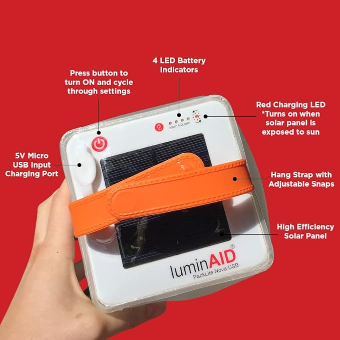 LuminAID Solar Camping Lantern - Inflatable LED Lamp Perfect for Camping, Hiking, Travel and More