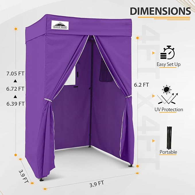 EAGLE PEAK Flex Compact 4x4 Pop-up Canopy Changing Room, Portable Privacy Dressing Room for Indoor