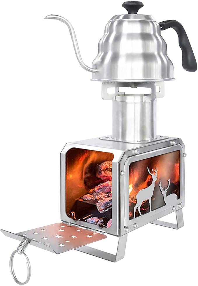 Portable Outdoor Camping Stove for Backpacking BBQ Hiking Picnic Cooking Stainless Steel Fire