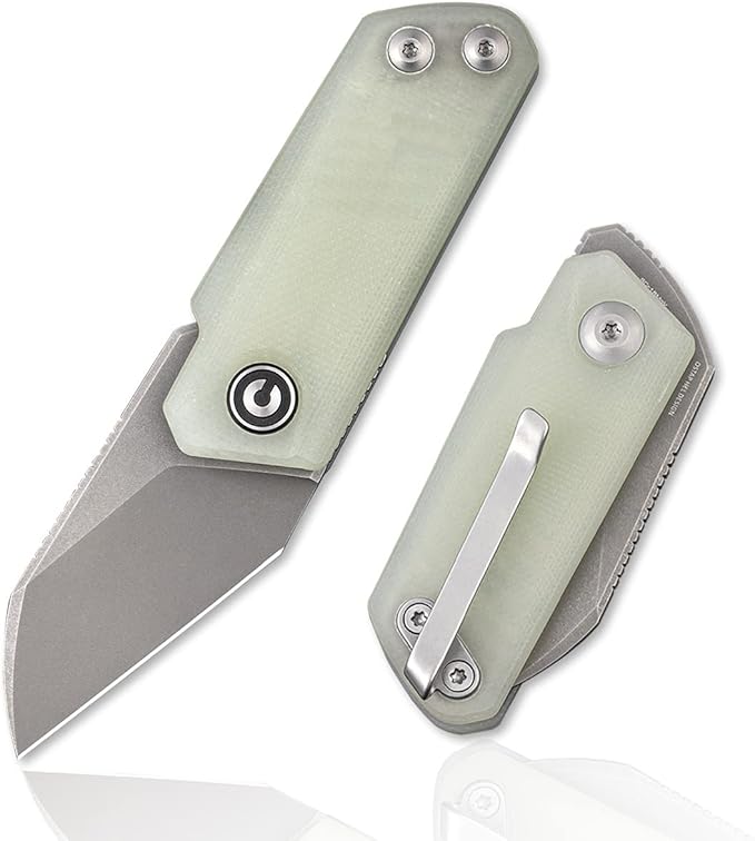 CIVIVI Ki-V Front Flipper Pocket Knife, Double Detent Slip Joint Small Folding Knife with Deep