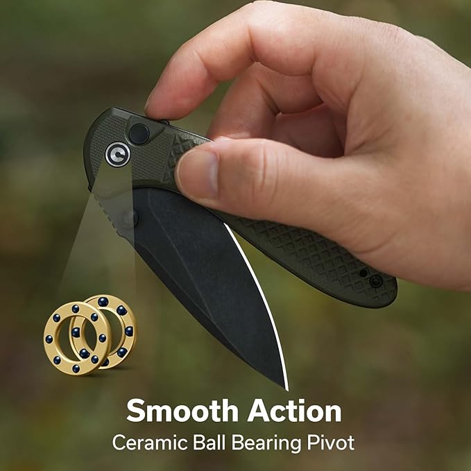 CIVIVI Faeger Pocket Folding Knife for EDC, 2.98" Swedish 14C28N Blade G10 Handle, Reversible Clip