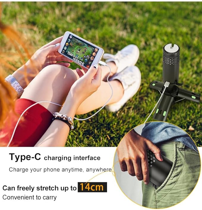 Camping Lights Rechargeable, Detachable Camping Lantern with Stand, Telescopic Waterproof Camp