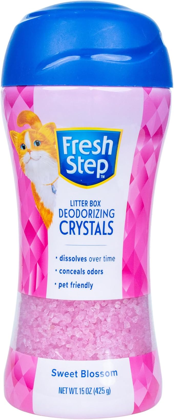 Fresh Step Cat Litter Crystals in Sweet Blossom Scent - Cat Litter Box Deodorizer - Combats Odors