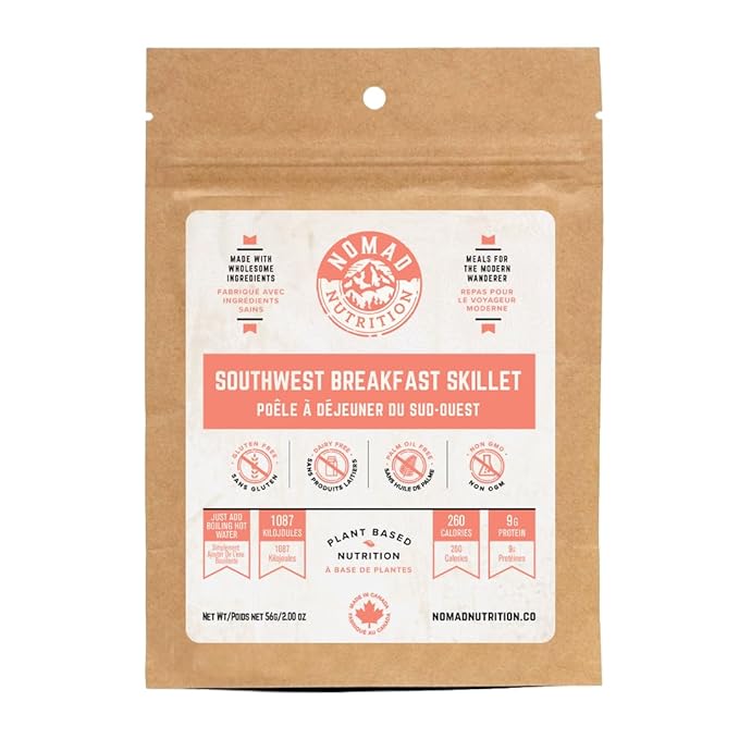 Nomad Nutrition Southwest Breakfast Skillet | Instant Freeze Dried Backpacking & Camping Food |