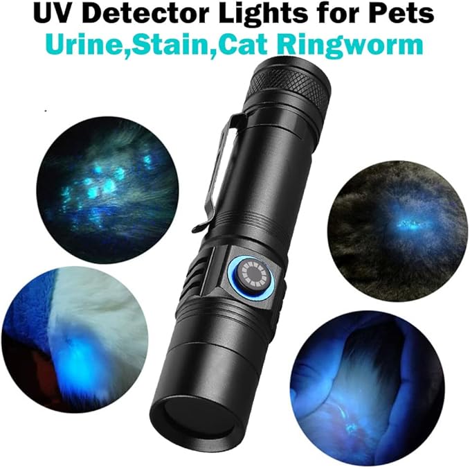 365nm Shortwave Uv Light for Minerals Rock Hunting Black Light Strong Blacklight Flashlight for