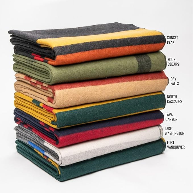 Arcturus Rainier Wool Blanket - 4.5lbs Warm, Heavy, Washable, Large | Great for Camping, Outdoors
