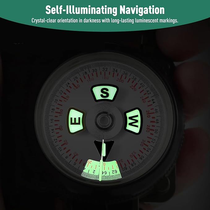 Eyeskey Multifunctional Military Sighting Navigation Compass Impact Resistant & Waterproof Compass