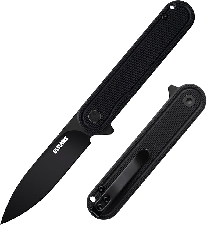 G040 Pocket Knife, 2.75'' D2 Steel Blade G10 handle, Small EDC Knife with Pocket Clip for Men