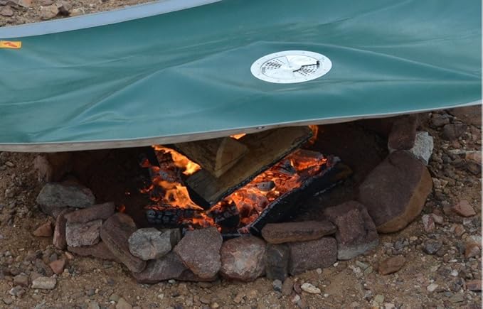 Campfire Defender Outdoor Fire Pit Cover, 68" x 60" - Camping Firepit Cover Square with Adjustable