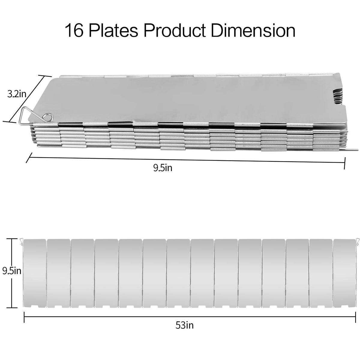 16 Plates Aluminum Stove Windshield with Drawstring Bag