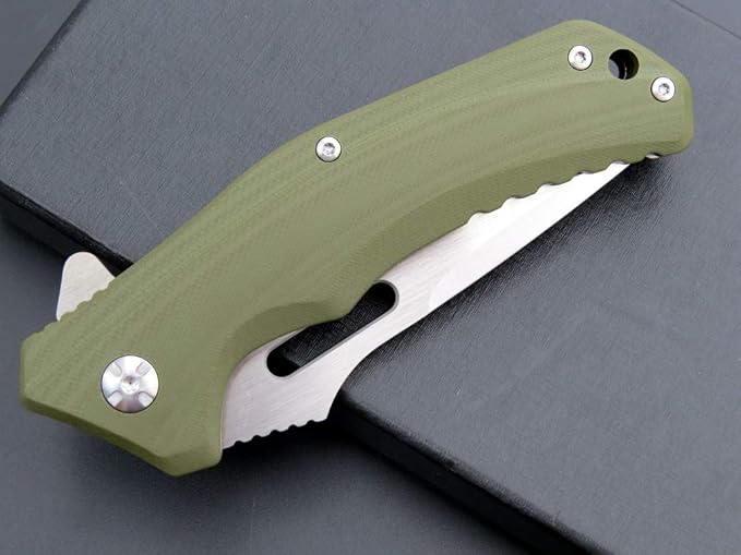 Eafengrow EF908 Pocket Knife Sanding Finished D2 Steel Blade G10 Handle Pocket Clip and Liner Lock